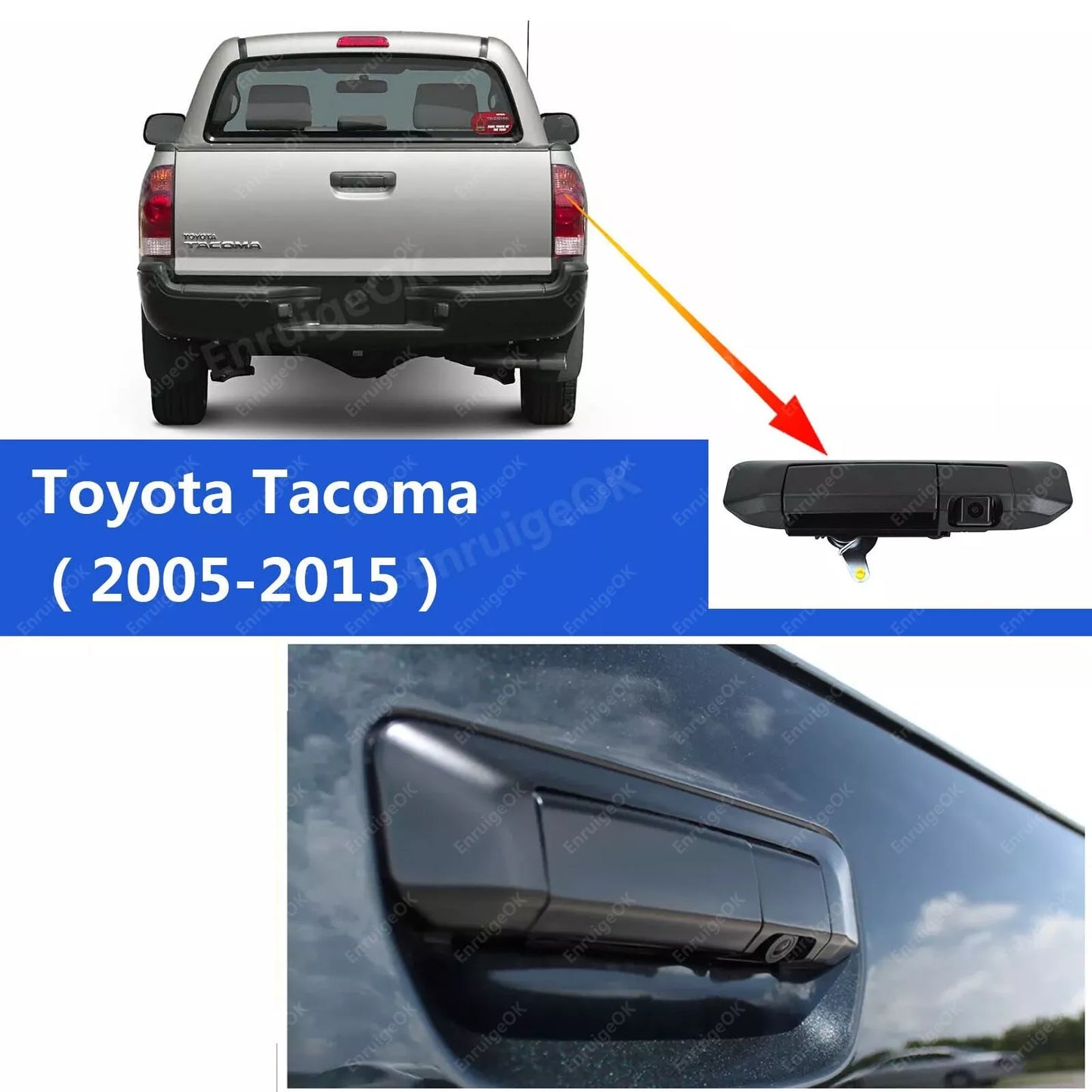 Tailgate Handle Backup Camera for Toyota Tacoma 2005-2015 + 7'' Mirror Monitor