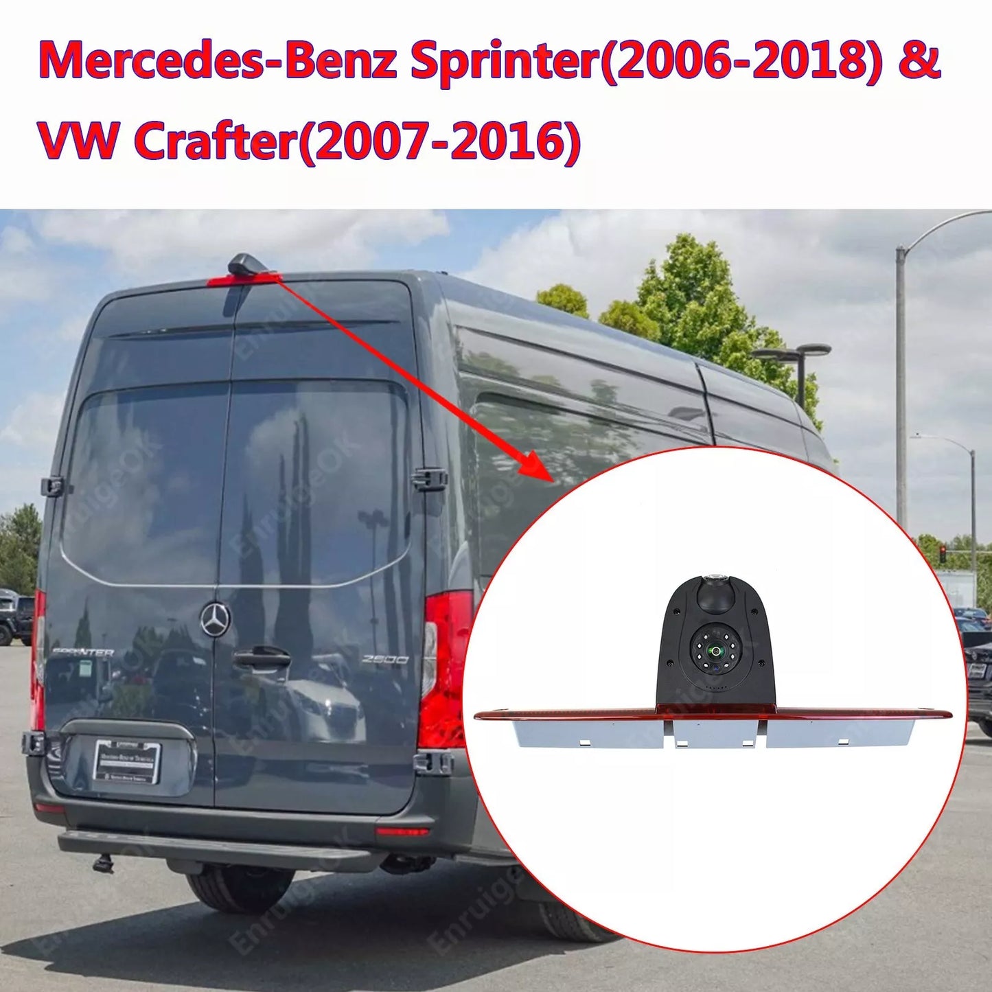 Dual Lens Brake Light Reversing Camera for Mercedes-Benz Sprinter VW Crafter Van