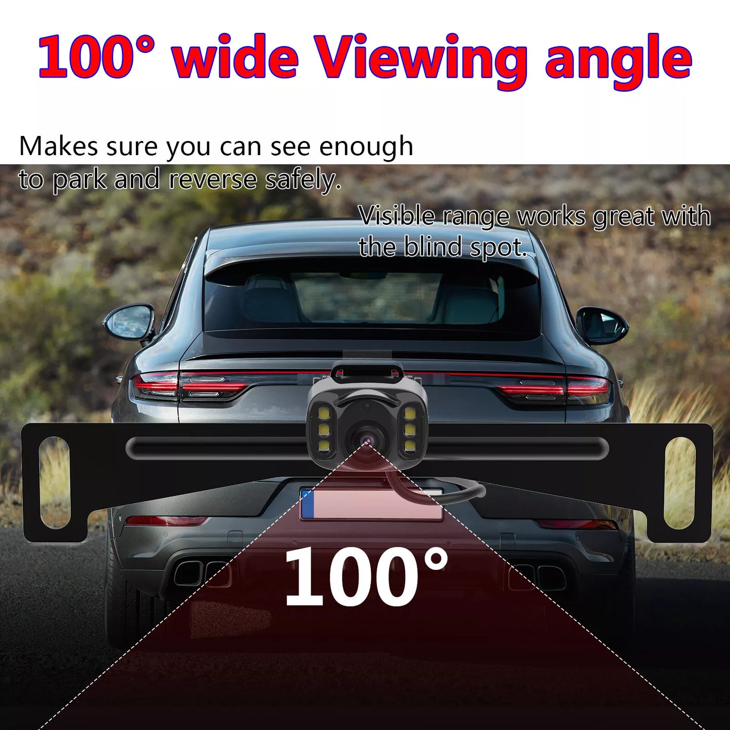 Car Rear View Backup Camera 6 LED Night Vision US License Plate CMOS 100°