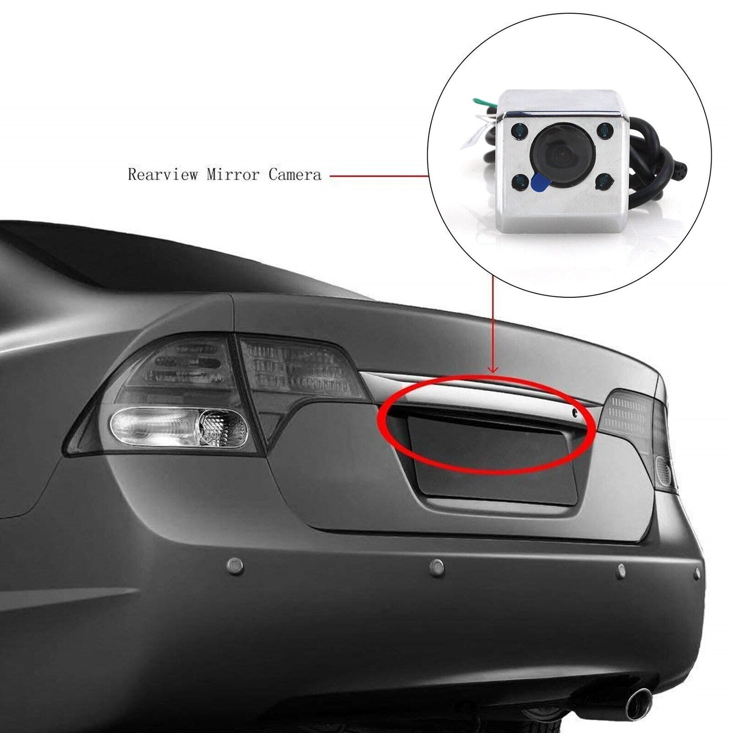 Car Reverse Backup Camera Night Vision Side/Rear View Camera IP68 Waterproof