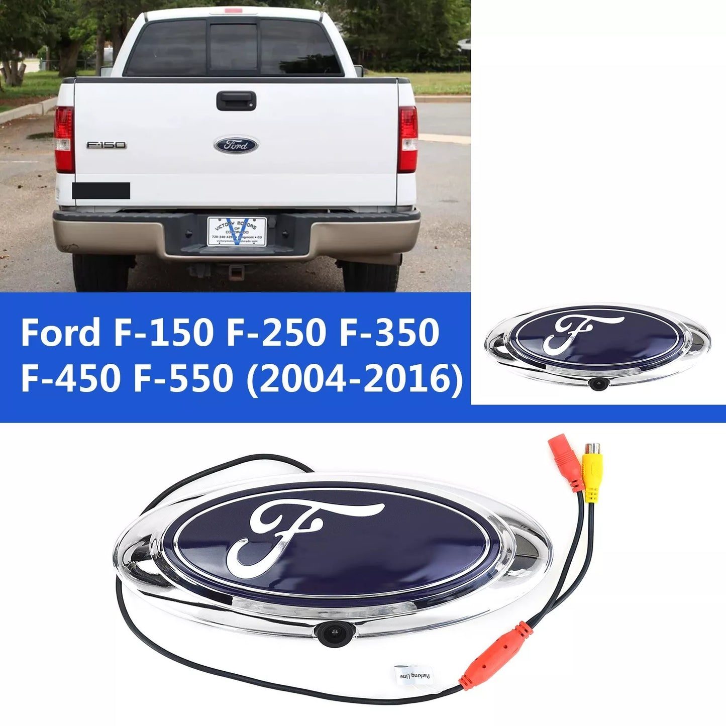 7" Monitor Emblem Logo Backup Camera for Ford F150 F250 F350 F450 (2004-2016)