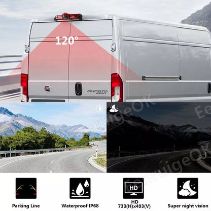 For Fiat Ducato, Citroen Relay, Peugeot Boxer, Brake Light Reversing Camera Kit