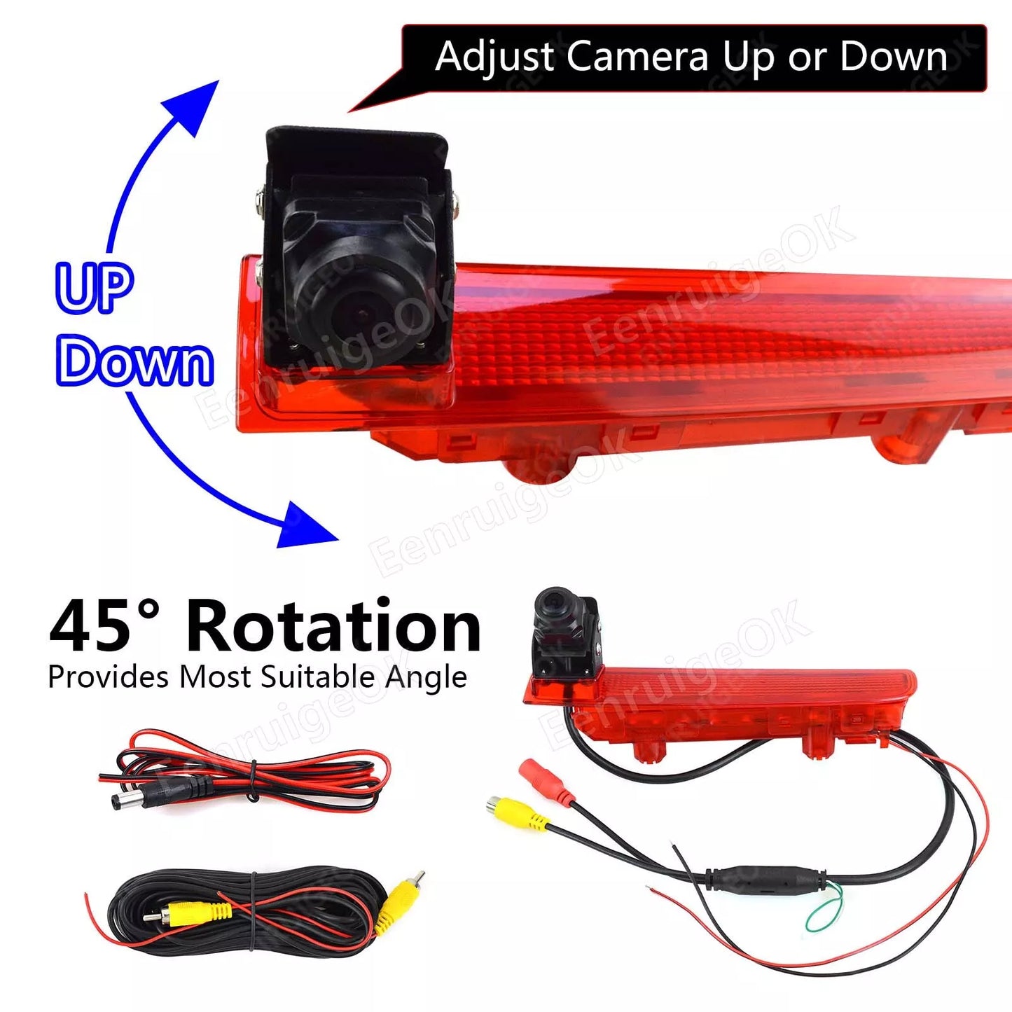 Car Brake Light Rear View Reversing Camera for VW T5 T6 + 7" Mirror Monitor