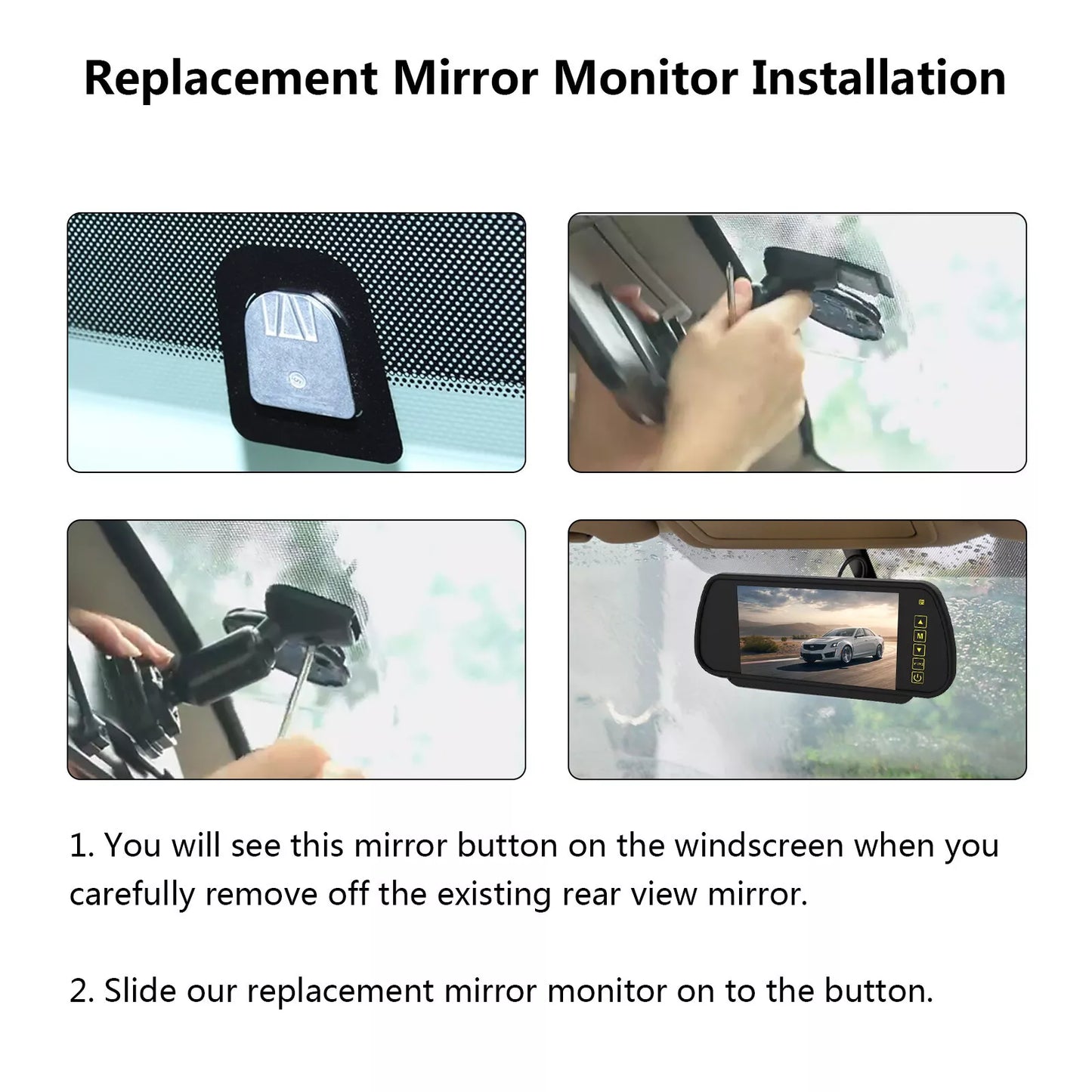 7" Replacement Car Rear View Mirror Monitor OEM No1 Bracket For Toyota Jeep Ford