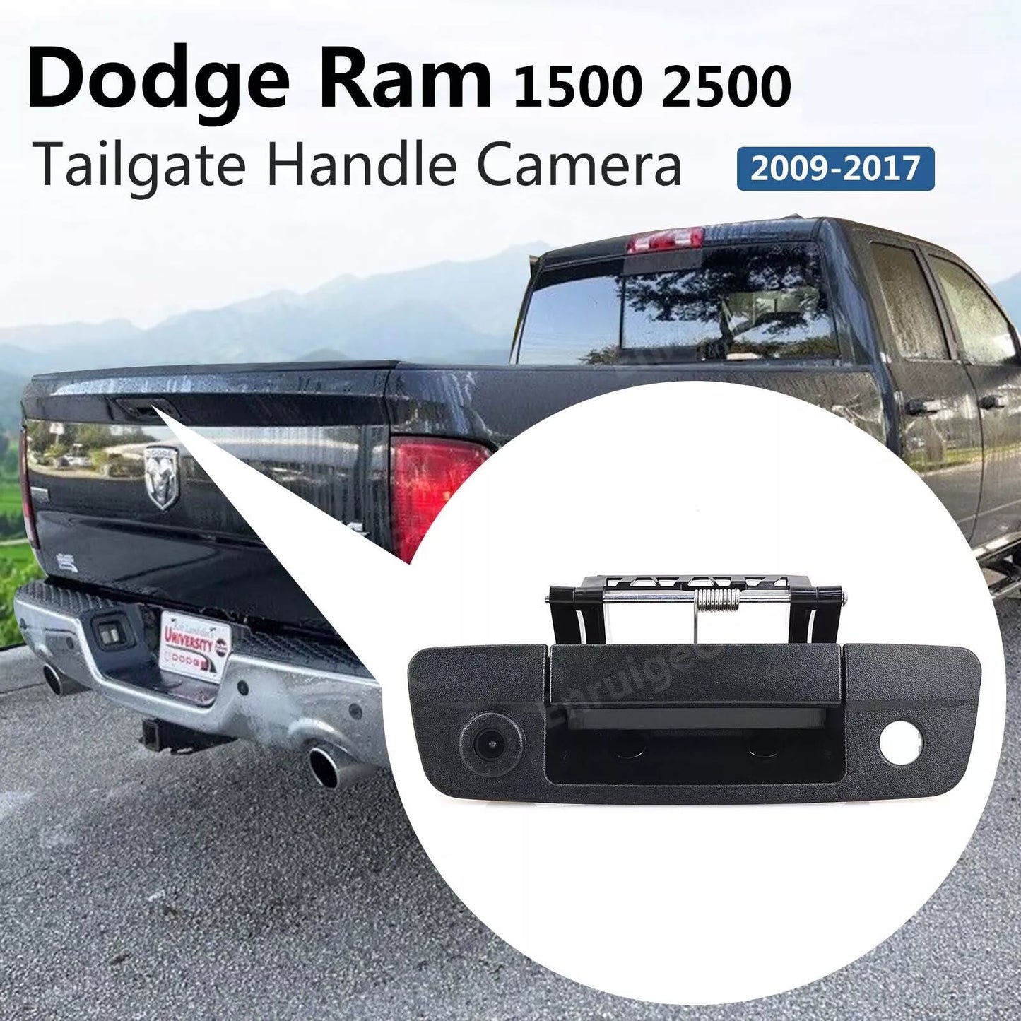 Tailgate Handle with Backup Camera for 2009-2017 Dodge Ram 1500 2500 3500