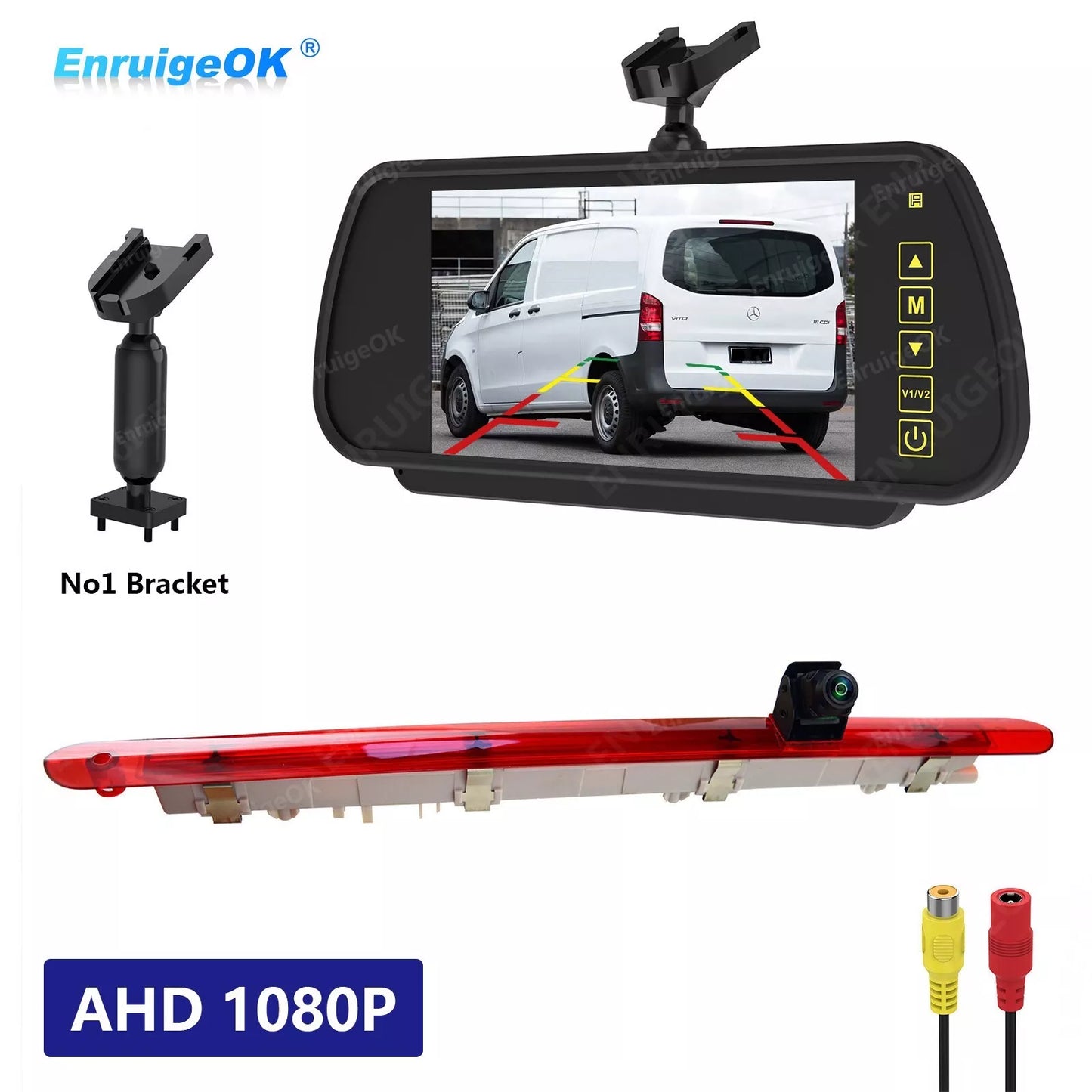 7'' Mirror Monitor & Brake Light Rear View Reverse Camera for Mercedes-Benz Vito