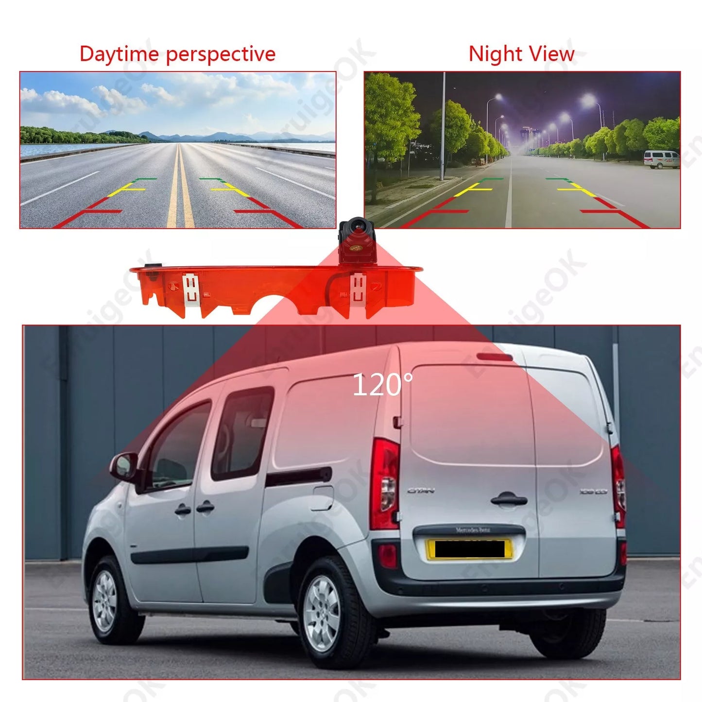 Brake Light Rear View Backup Camera Kit for Mercedes-Benz Citan Renault kangoo