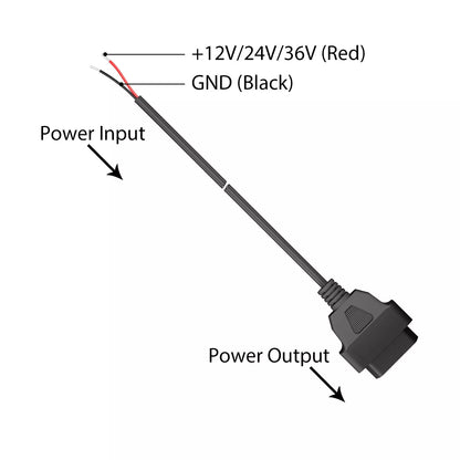 OBD2 OBDII 16 Pin Female Connector Adapter to Open Plug Wire Diagnostic Cable