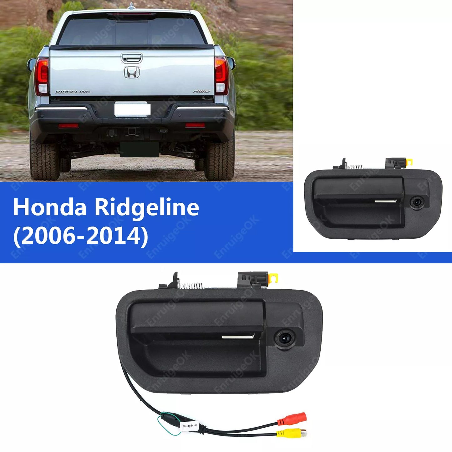 Tailgate Handle with Backup Camera For Honda Ridgeline 2006-2014 + Monitor Kit