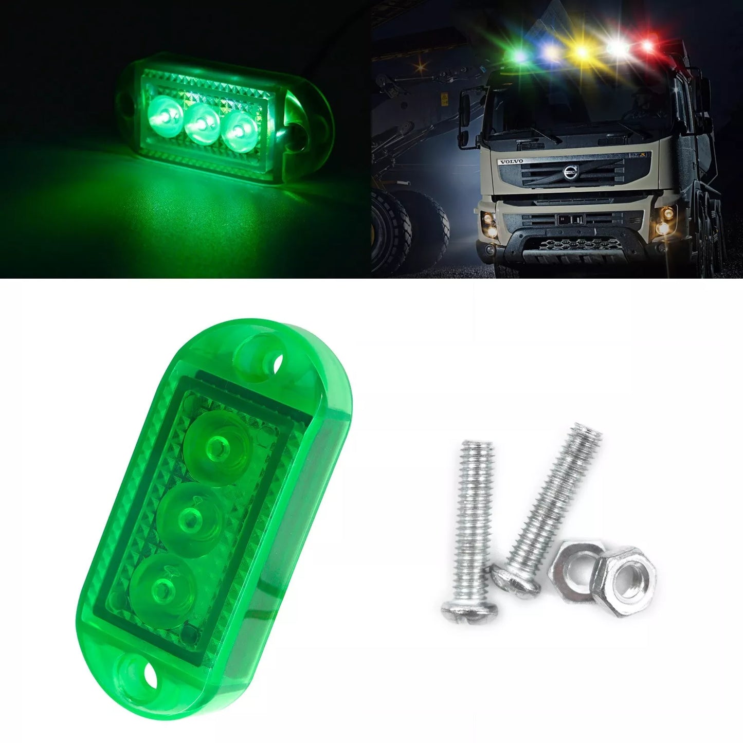 3LED Side Marker Indicators Light Lamp for Truck Boat Trailer Lorry DC 12V-24V