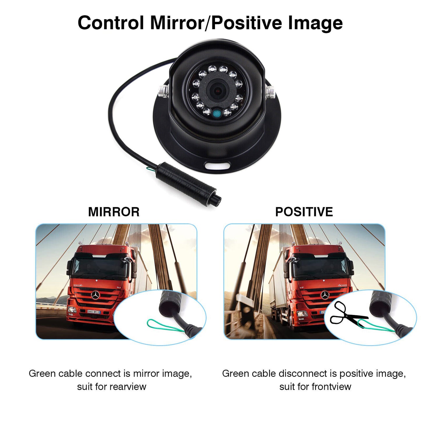 Black 4 PIN Dome CMOS 12 IR Reversing Rear View Camera Night Vision For Caravan