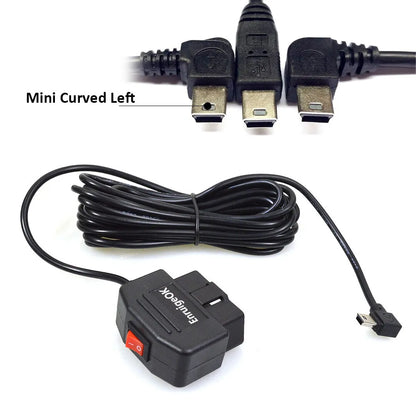 OBD2 to Micro USB Port Power Charging Cable with Switch Button for Car Dash Cam