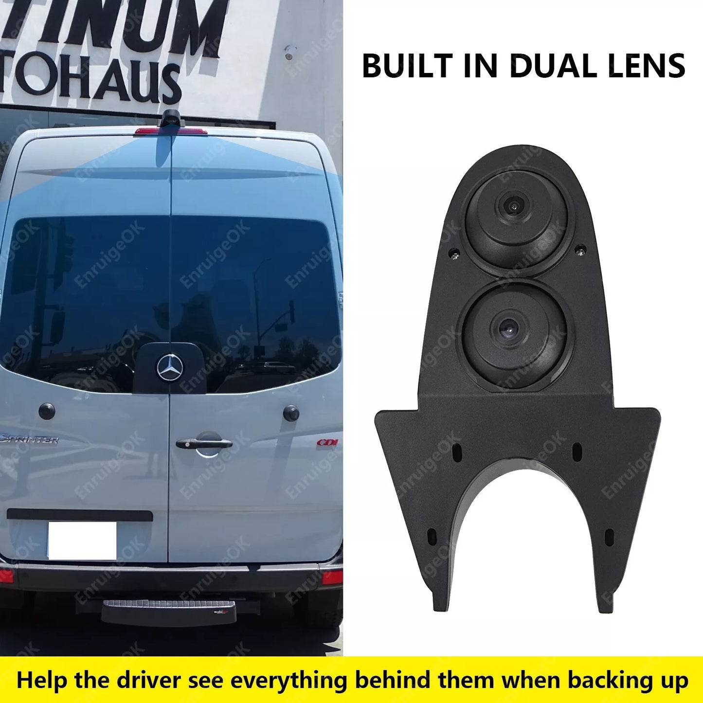 Roof Mount Dual Lens Car Reversing Camera for Mercedes-Benz Sprinter AHD 1080P