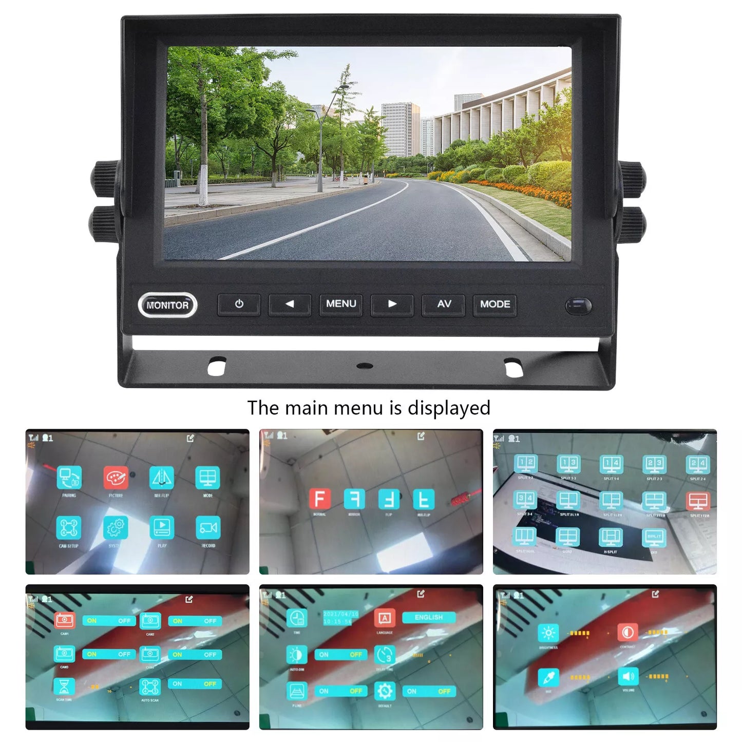 Wireless Backup Camera System 7'' Rear View Monitor For Truck RV Trailer Van Bus