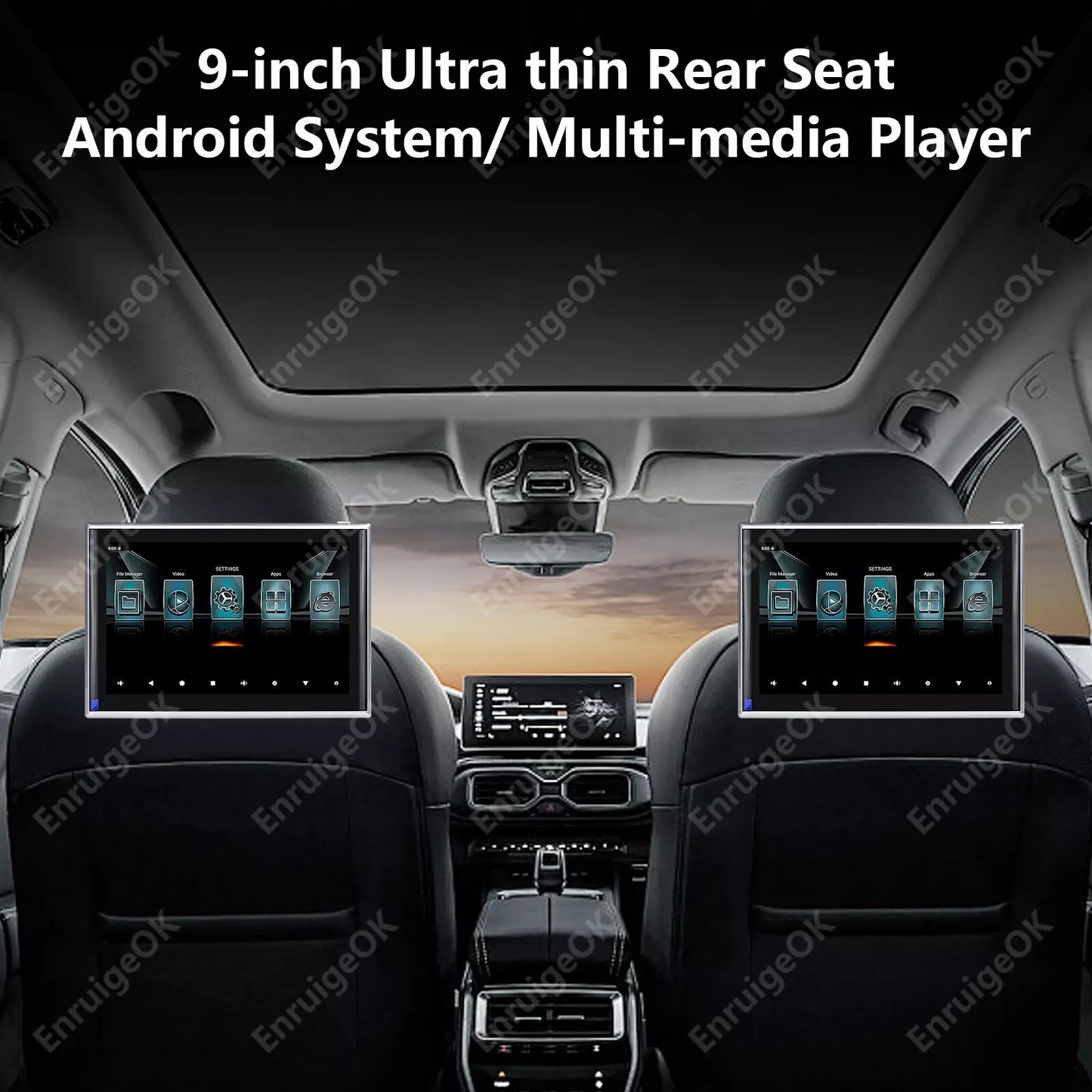 9-inch Android Car Headrest Monitor Video Player for Car TV Touch Screen WiFi