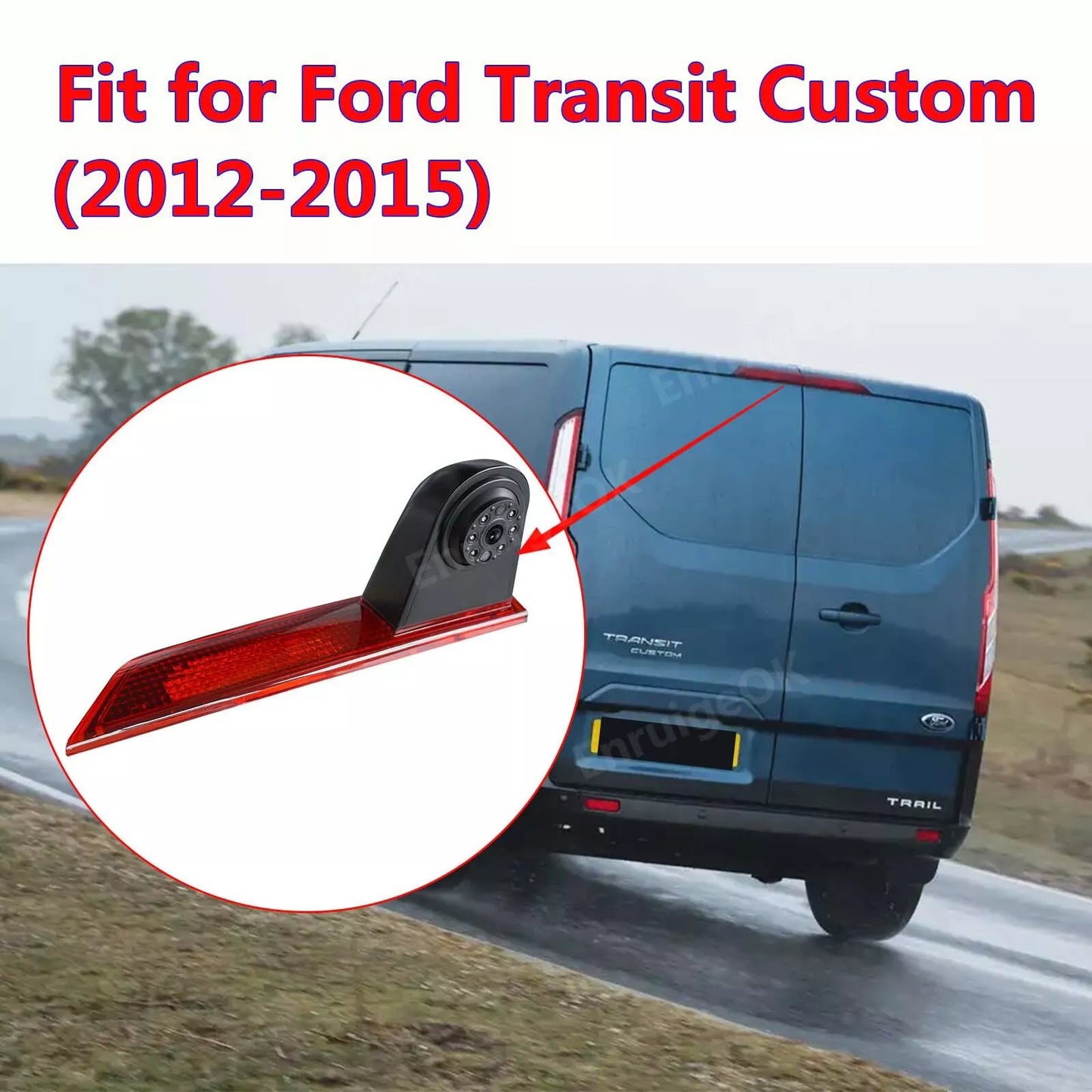 3rd Brake Light Backup Camera Kit for Ford Transit Custom Van 2012-2015 1080P