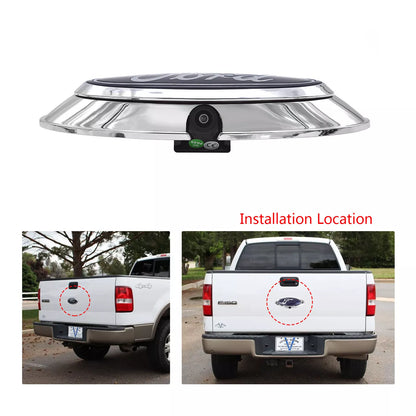 Chrome Emblem Logo Backup Camera for Ford F150 F250 F350 F450 F550 (2004-2016)