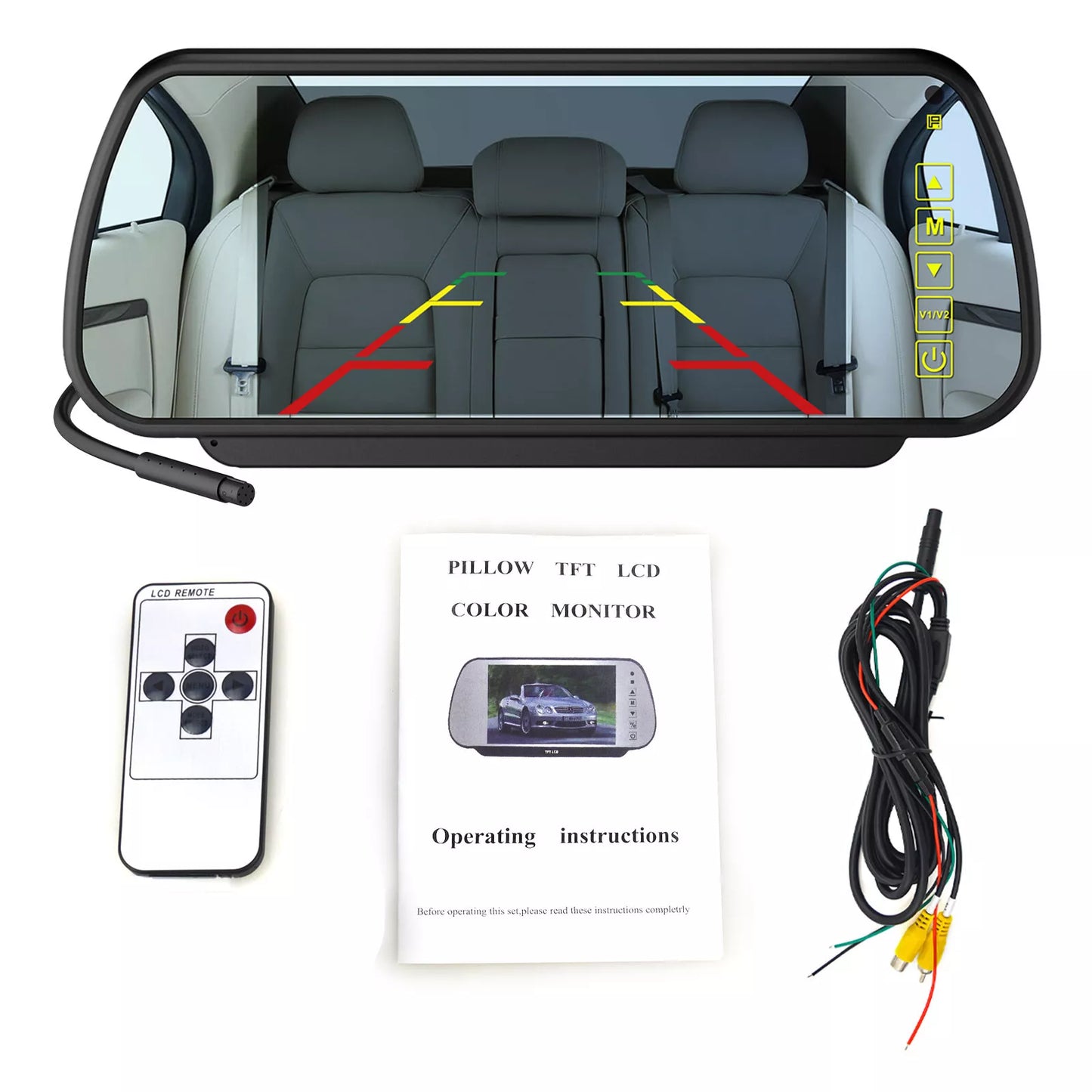 7" Car TFT LCD Mirror Monitor for Reverse Car Rear View Backup Camera Parking