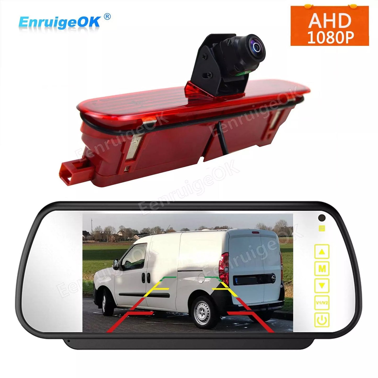 7" Monitor Rear Brake Light Reversing Camera for Fiat Doblo Opel Vauxhall Combo