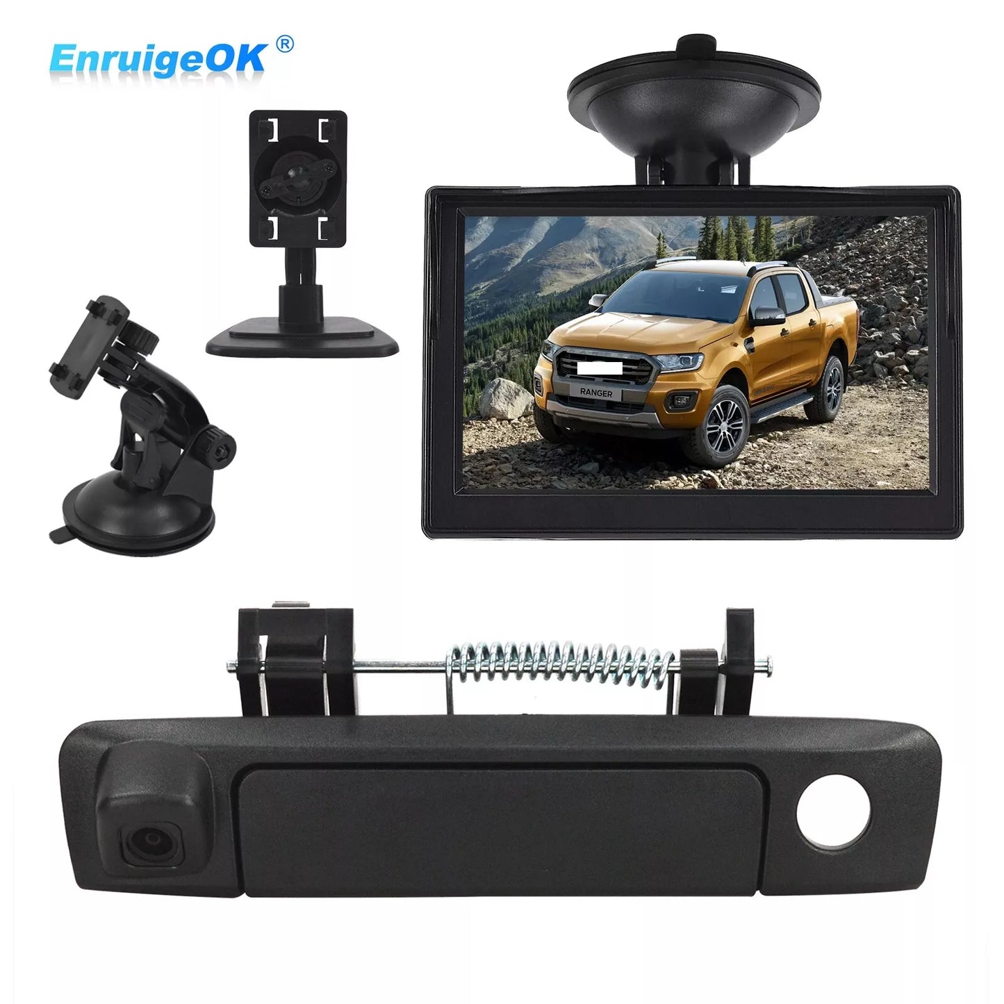 Tailgate Handle Backup Rear View Camera for Ford Ranger Mazda BT50 + 5'' Monitor