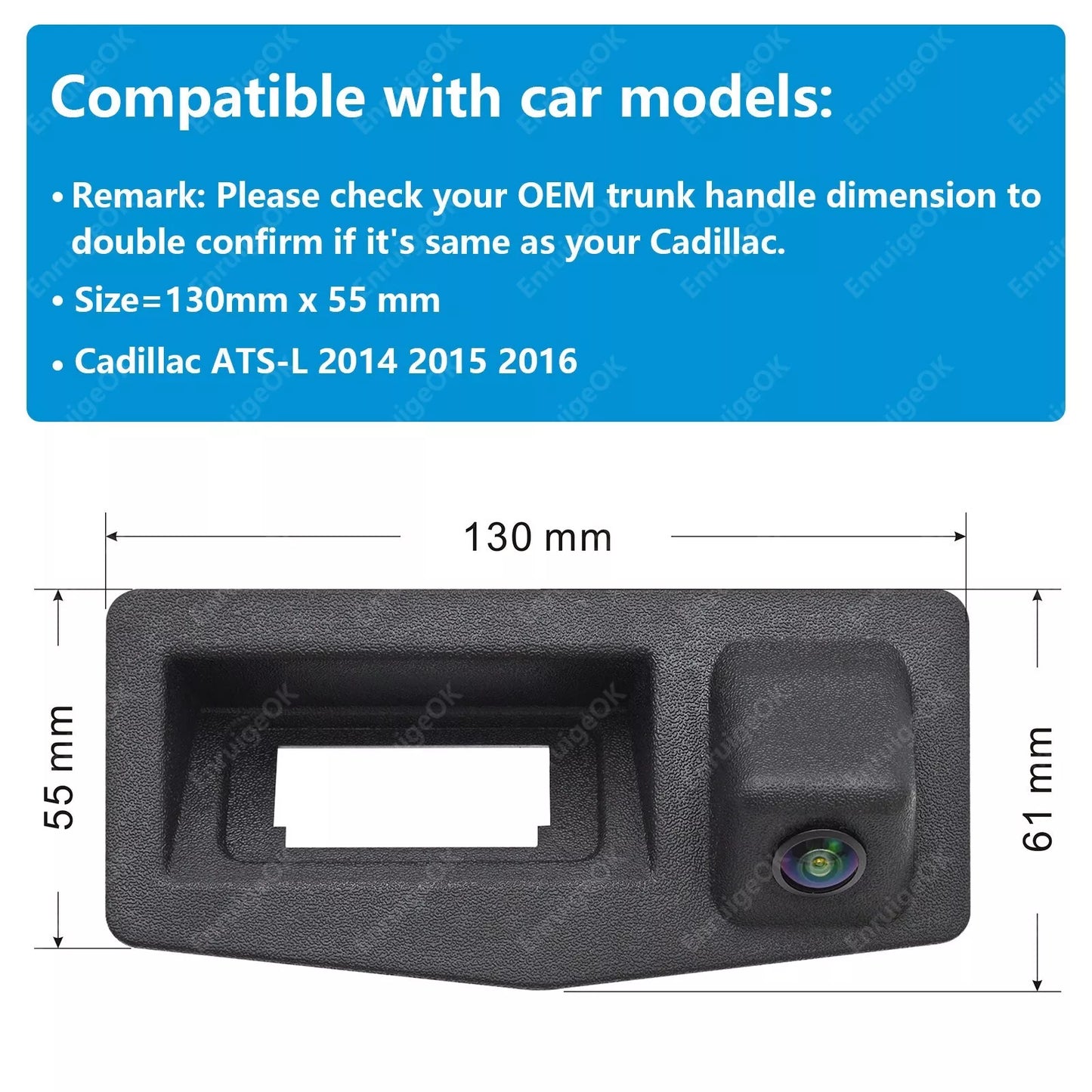 Car Trunk Handle w/ Rear View Backup Camera Parking for Cadillac ATS-L 2014-2016