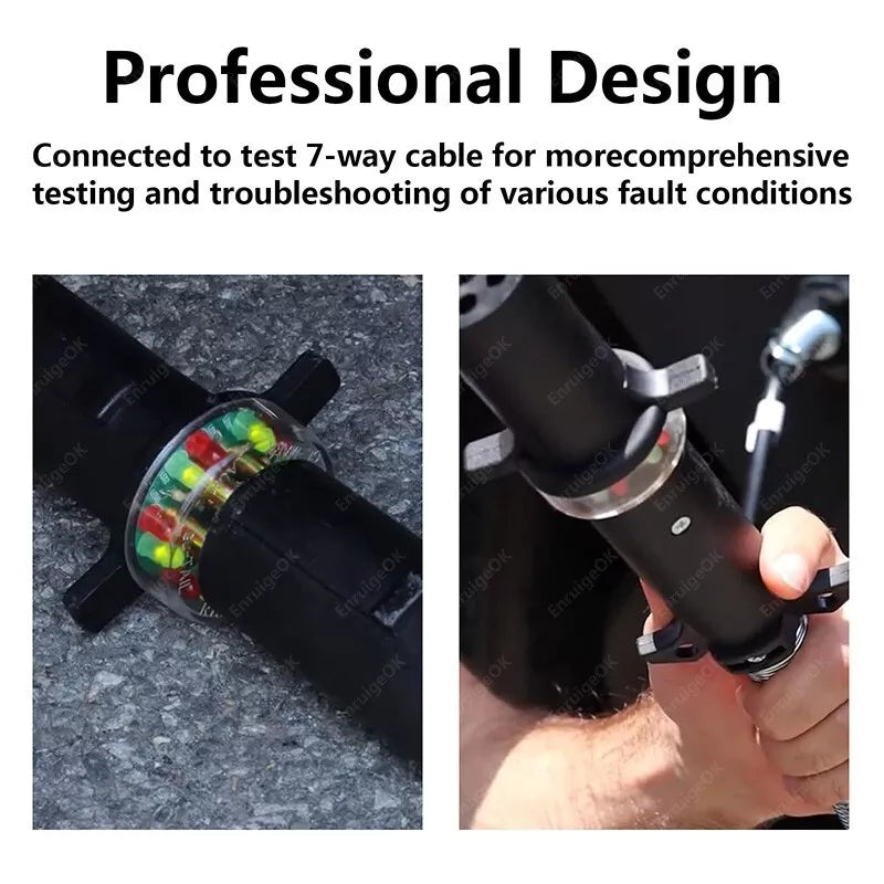 7-Way Round Pin Trailer Circuit Plug Tester #7865L Trailer Tractor Light Tester