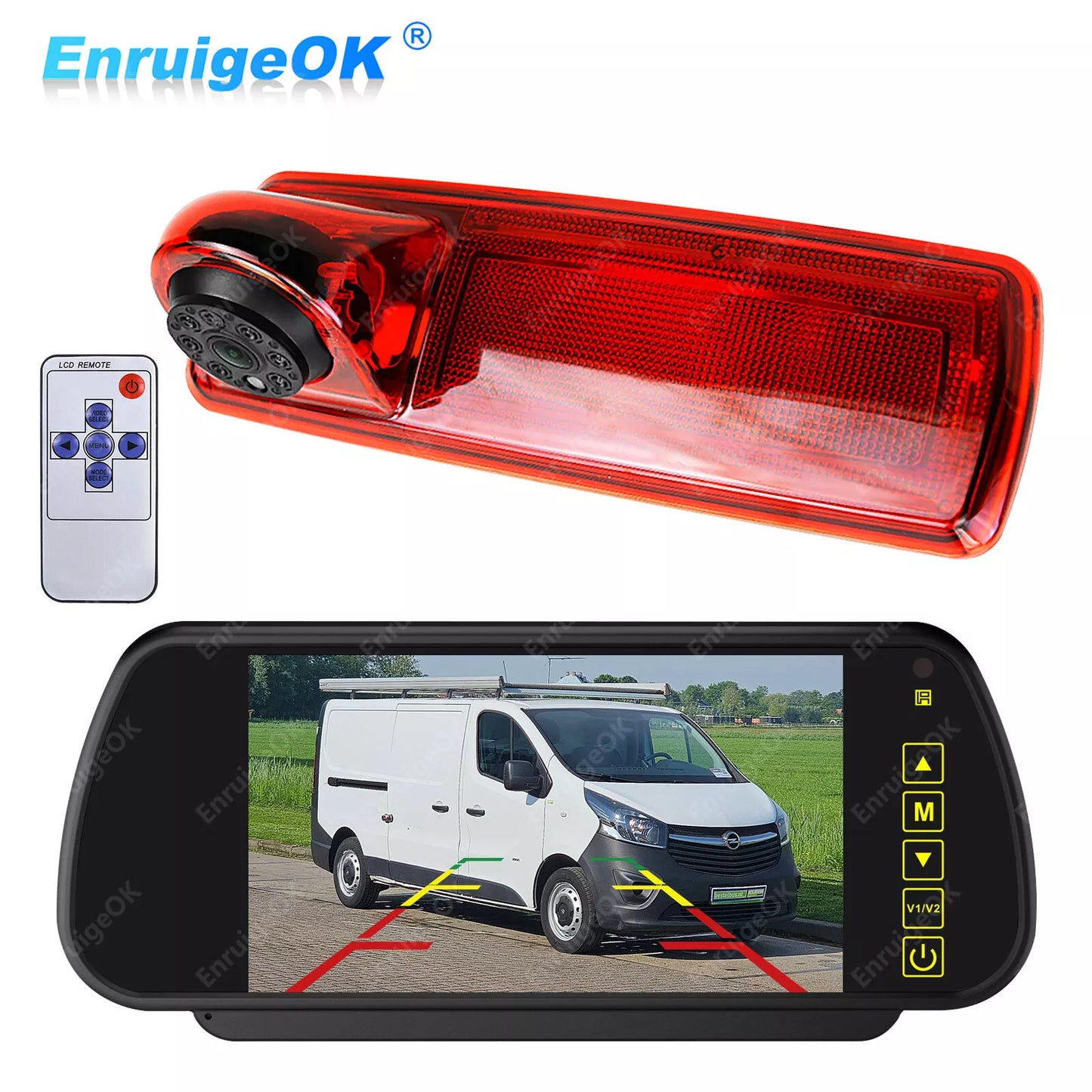 7" Monitor Rear Brake Light Reversing Camera for Vauxhall Vivaro Renault Traffic