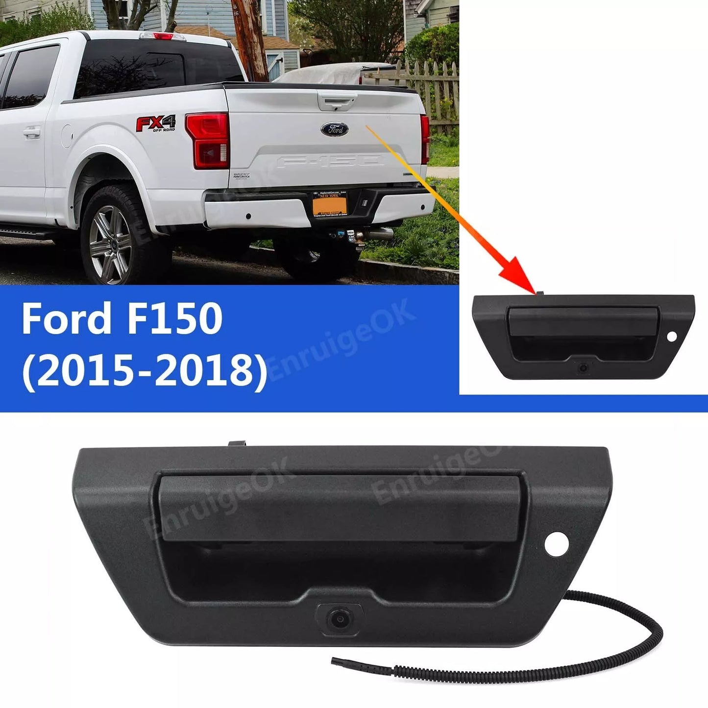 Tailgate Handle Backup Rear View Camera for Ford F150 2015-2018 + 7" Monitor Kit