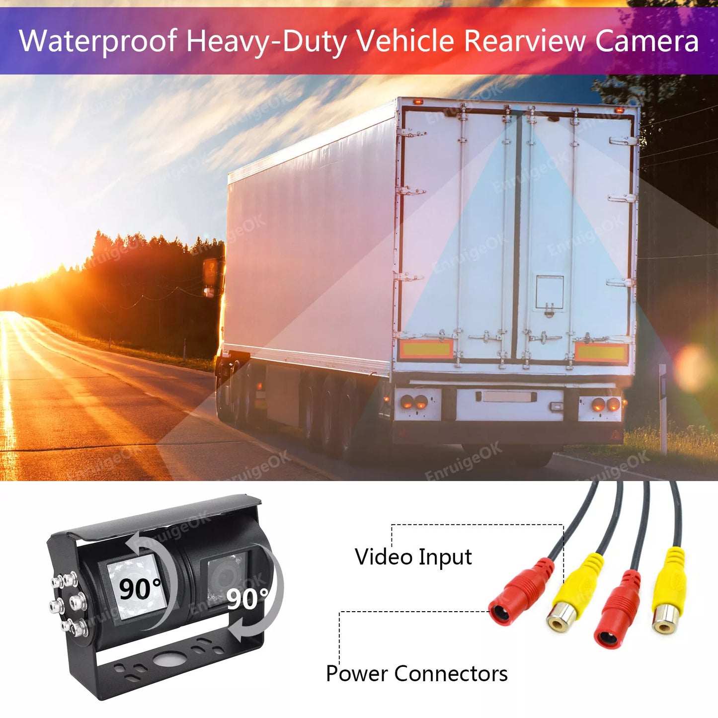 Dual Lens Rear View Reversing Backup Camera for Motorhomes Bus IR Night Vision