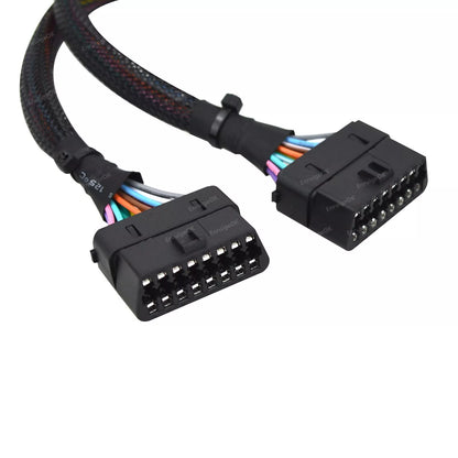 OBD2 16Pin Male to 2 Female Y Splitter Extension Cable for Ford Model Vehicle