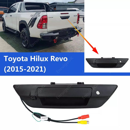 For 2015-2021 Toyota Hilux Revo Chrome/Black Tailgate Handle Backup Camera Kit