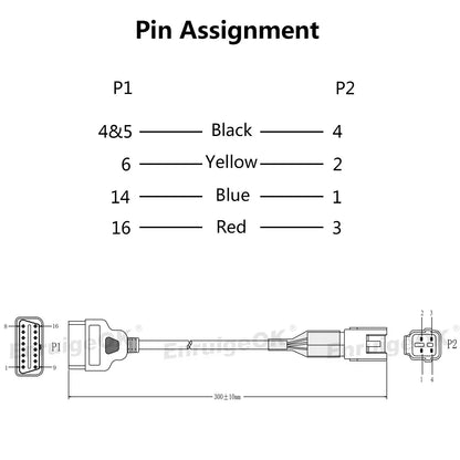 4pin Adapter Cable to OBD2 Diagnostic Tool Connector Fit For YAMAHA Motorcycle