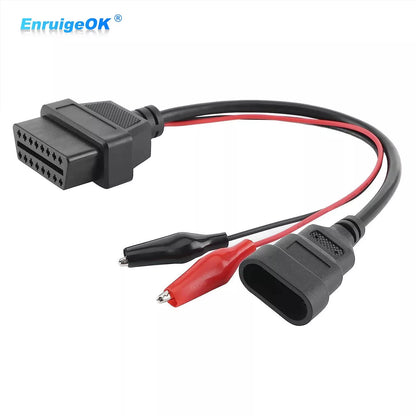 3Pin to 16Pin OBD2 Male Connector Adapter + Alligator Clips for Fiat Alfa Lancia