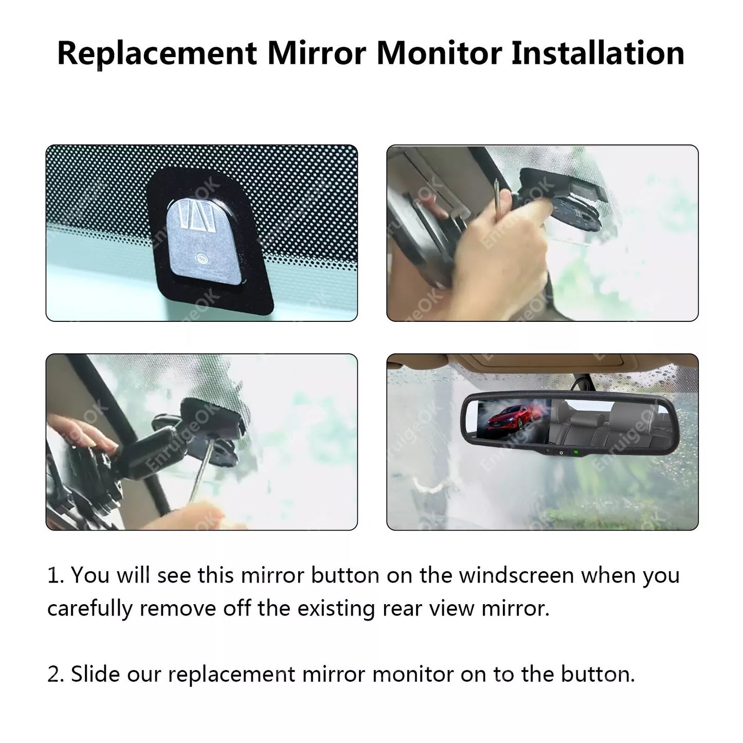 Brake Light Reverse Camera 4.3" Mirror Monitor For Citroen Berlingo 2006-2018