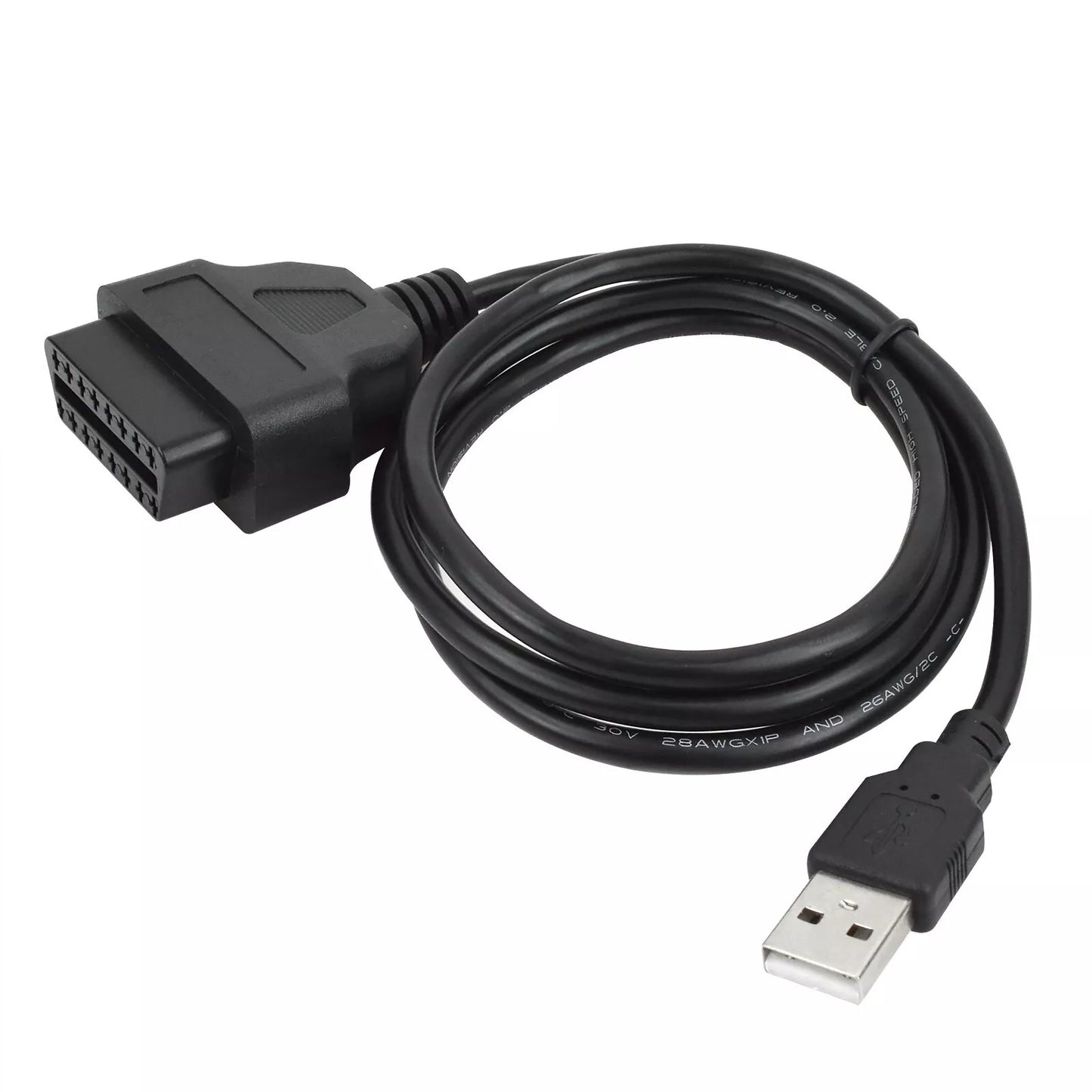 16Pin OBD2 To USB Port Charger Adapter Cable Connector Diagnostic Tool 3.3ft.