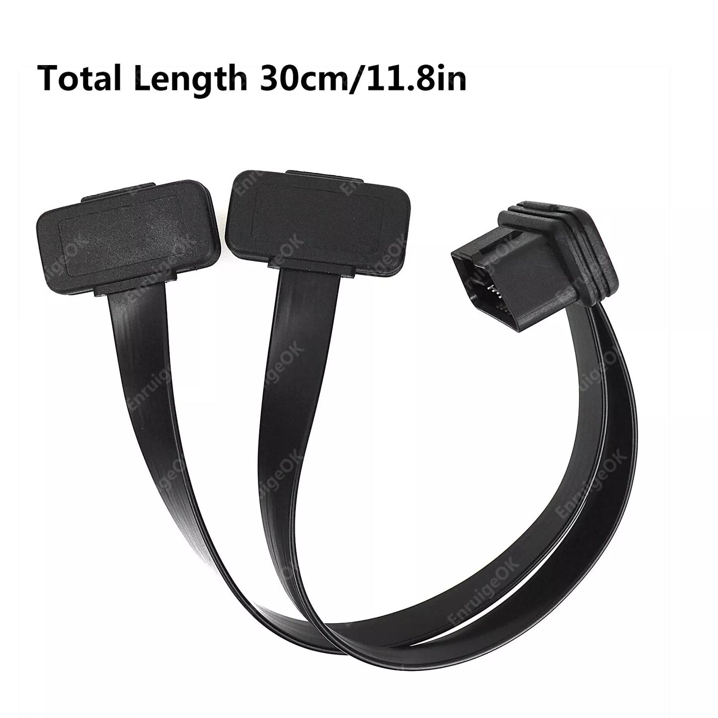 Right/Left Angle 16Pin OBD2 Splitter Extension Cable Male to Dual Female Y Cable