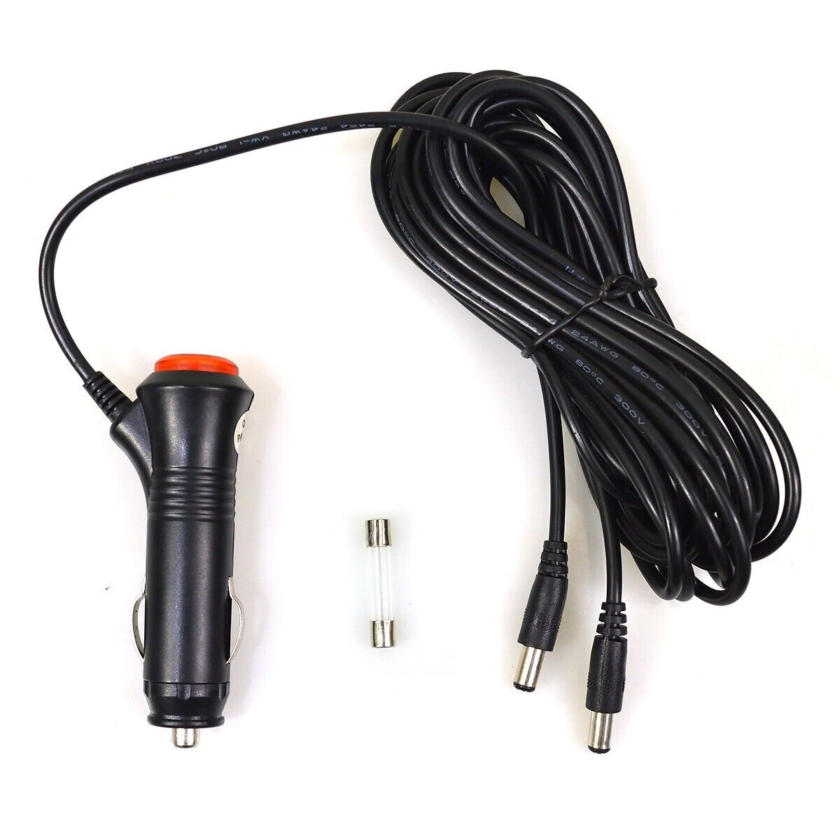 12V-24V 10-FT 3A Car Cigarette Lighter Socket Plug Connector Red On/Off Switch