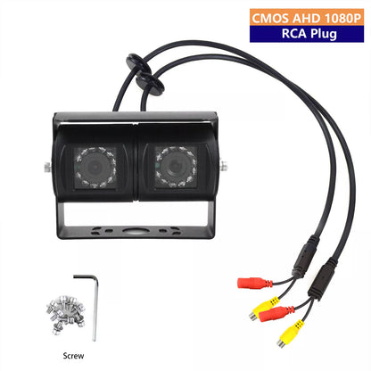 Dual Lens Rear View Reversing Backup Camera for Motorhomes Bus IR Night Vision