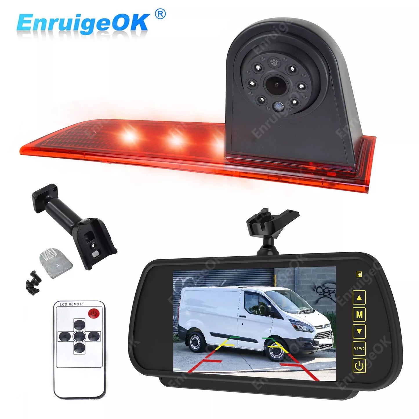 3rd Brake Light Rear View Backup Camera for Ford Transit Custom Van +7'' Monitor