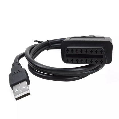 16Pin OBD2 To USB Port Charger Adapter Cable Connector Diagnostic Tool 3.3ft.