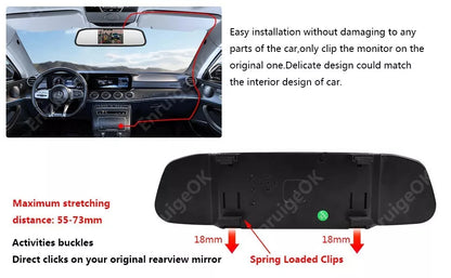 Color TFT LCD 4.3 Inch Car Rear View Mirror Monitor for Parking Rear View Camera