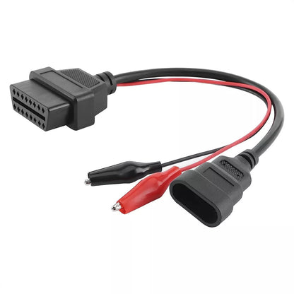 3Pin to 16Pin OBD2 Male Connector Adapter + Alligator Clips for Fiat Alfa Lancia