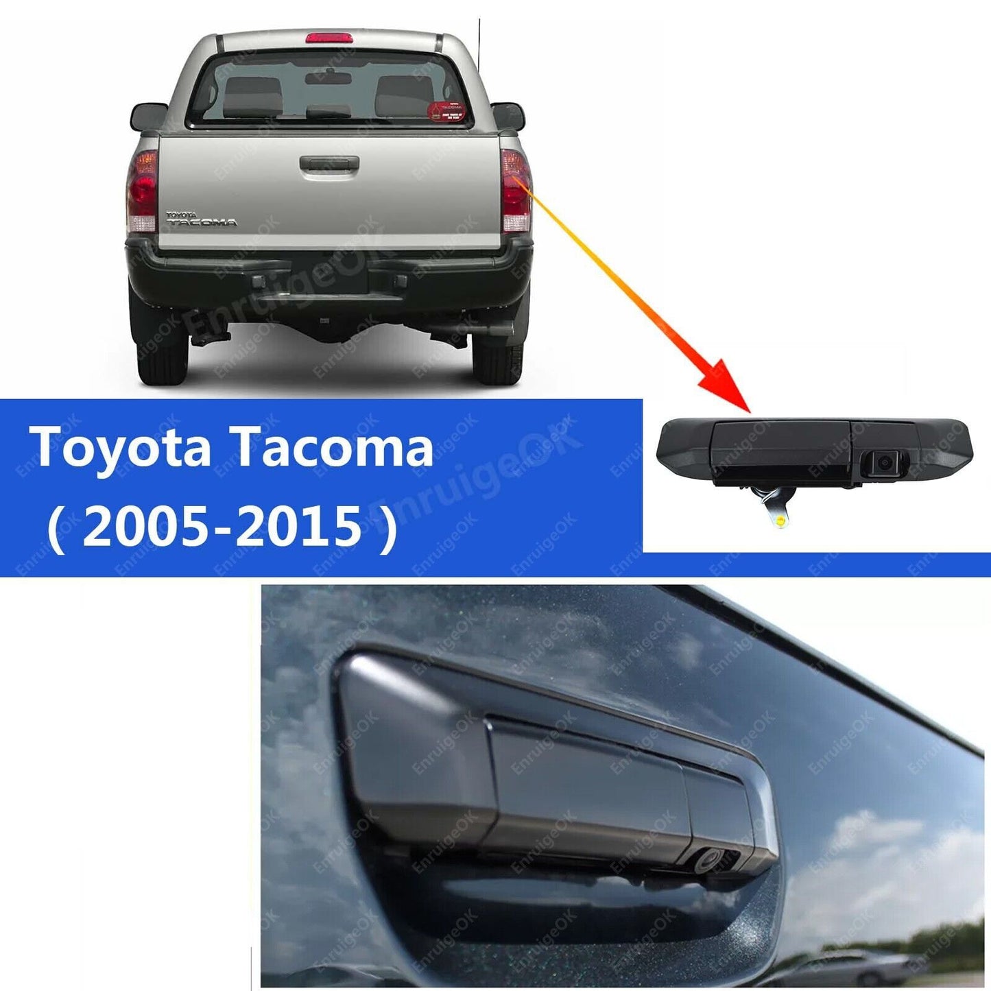 Rear View Reverse Backup Camera + Mirror Monitor Kit for Toyota Tacoma 2005-2015