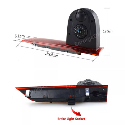 3rd Brake Light Backup Camera for Ford Transit Custom Van + 7'' Mirror Monitor