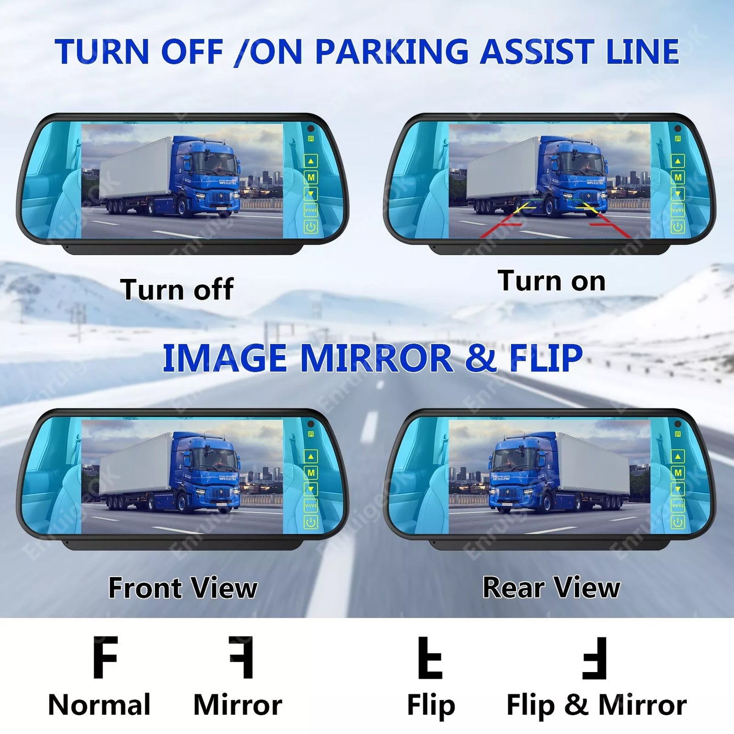 7" Car TFT LCD Anti Glare Mirror Monitor for Car Rear View Backup Camera Parking