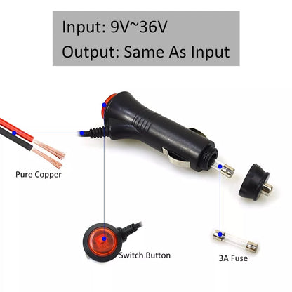 Car Cigarette lighter RCA Video Power Adapter Cable For Rear View Backup Camera