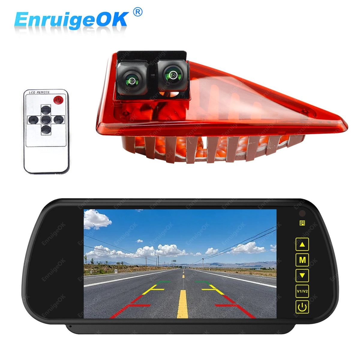 Dual CVBS Brake Light Camera + 7" Mirror Monitor for Master III & NV400