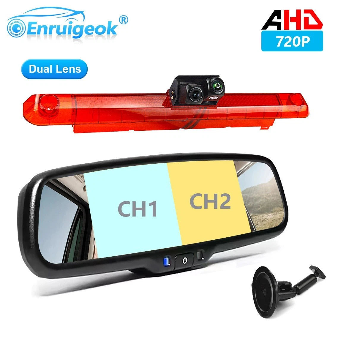 Dual AHD Brake Light Camera + 6.86" IPS Monitor for Master IV