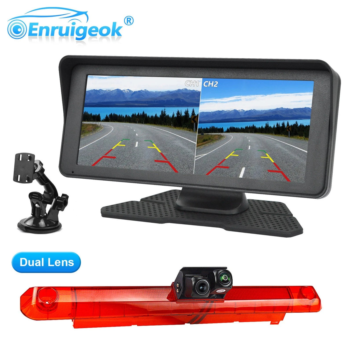Dual AHD Brake Light Camera + 6.86" Split-Screen Monitor for Master IV