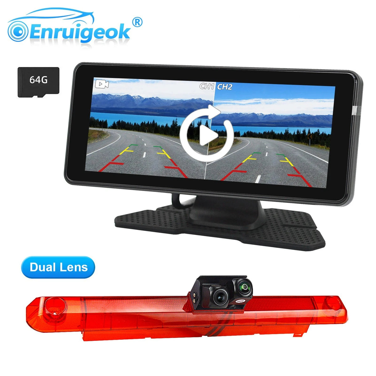 Dual AHD Brake Light Camera + 6.86" DVR Monitor for Master IV & Interstar